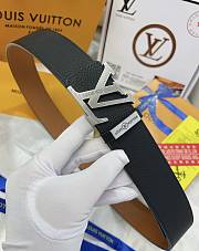 LV belt black 3.8CM - silver - 6