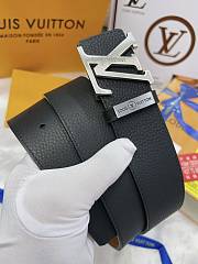 LV belt black 3.8CM - silver - 5