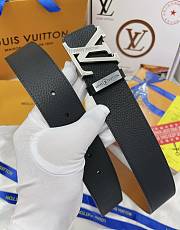 LV belt black 3.8CM - silver - 3