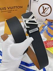 LV belt black 3.8CM - silver - 4