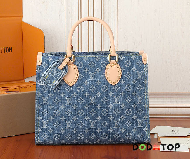 Louis vuitton OnTheGo Monogram Denim bag size 35x27x14cm - 1