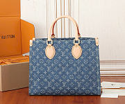 Louis vuitton OnTheGo Monogram Denim bag size 35x27x14cm - 5