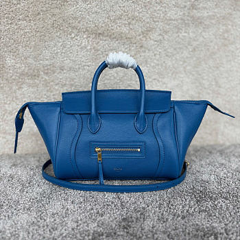 Celine bag shiny soft blue size 38.5x11.5x16.5 cm