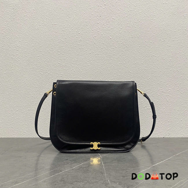 CELINE BAG BLACK SOFT TRIOMPHE BESACE IN SUPPLE SHINY LAMBSKIN SIZE 34 x 25 x 13 CM - 1