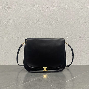 CELINE BAG BLACK SOFT TRIOMPHE BESACE IN SUPPLE SHINY LAMBSKIN SIZE 34 x 25 x 13 CM