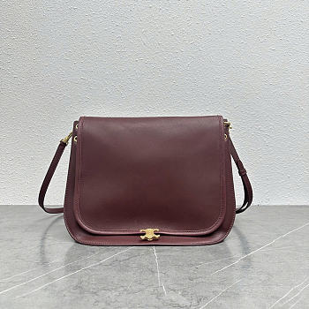 CELINE BAG SOFT TRIOMPHE BESACE IN SUPPLE SHINY LAMBSKIN SIZE 34 x 25 x 13 CM