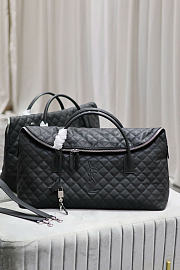 YSL ES Giant Travel Bag Black silver lock Size 56×50×19cm - 1