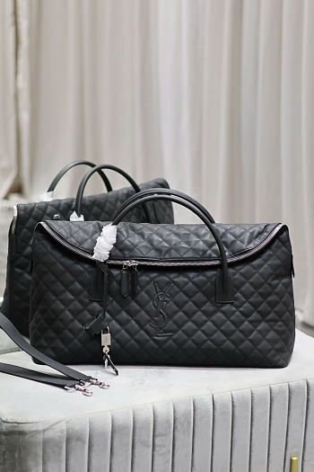 YSL ES Giant Travel Bag Black silver lock Size 56×50×19cm