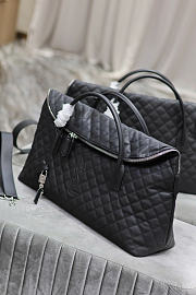 YSL ES Giant Travel Bag Black silver lock Size 56×50×19cm - 5