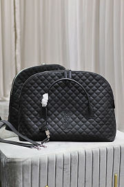 YSL ES Giant Travel Bag Black silver lock Size 56×50×19cm - 3