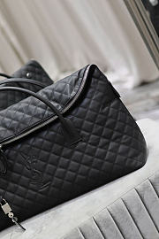 YSL ES Giant Travel Bag Black silver lock Size 56×50×19cm - 2