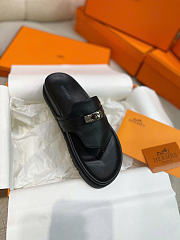 Hermes Kelly sandals black  - 5