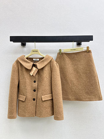 Miumiu Peter Pan Collar Jacket with Pencil Skirt 
