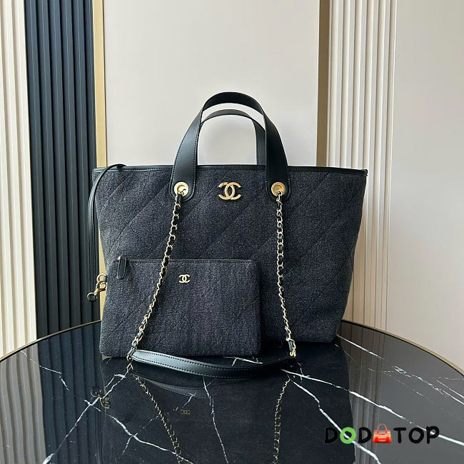 Chanel shopping Tote Bag black 45x28x17cm - 01 - 1
