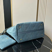 Chanel shopping Tote Bag blue denim 45x28x17cm  - 3