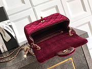 Chanel Flap Bag red Velvet 18cm - 6
