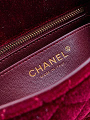 Chanel Flap Bag red Velvet 18cm - 2