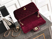 Chanel Flap Bag red Velvet 20cm - 5