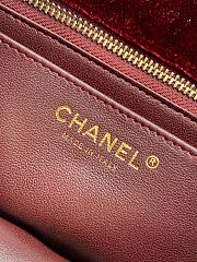 Chanel Flap Bag red Velvet 20cm - 4