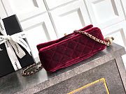 Chanel Flap Bag red Velvet 20cm - 3
