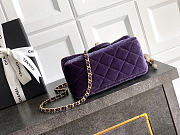 Chanel Flap Bag Purple  Velvet 18cm  - 5