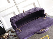 Chanel Flap Bag Purple Velvet 20cm - 5