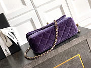 Chanel Flap Bag Purple Velvet 20cm - 4