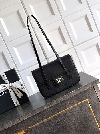 Chanel Small Flap Bag Jennie Black Calfskin Gold 22x15x7cm
