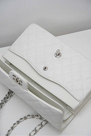 Chanel Classic Flap CF white caviar silver hardware Size 25cm - 3