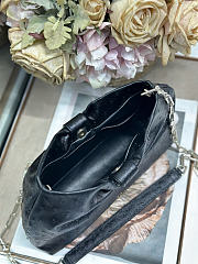 Dior Small Bow Bag Black Clover Embroidered 26x16x10cm - 5