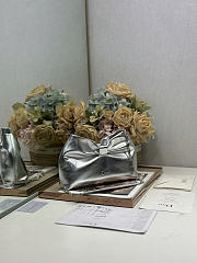 Dior Small Bow Bag Silver Clover Embroidered 26x16x10cm - 5