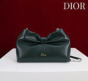 Dior Small Bow Bag Green Clover Embroidered 26x16x10cm - 1