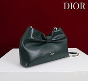 Dior Small Bow Bag Green Clover Embroidered 26x16x10cm - 3