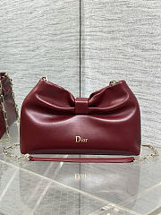 Dior Small Bow Bag red Clover Embroidered 26x16x10cm - 5