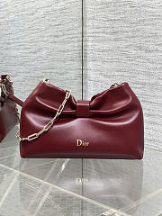 Dior Small Bow Bag red Clover Embroidered 26x16x10cm - 4