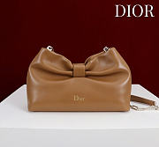Dior Small Bow Bag brown Clover Embroidered 26x16x10cm - 1