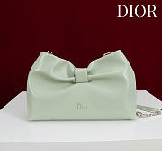 Dior Small Bow Bag Mint Clover Embroidered 26x16x10cm - 1