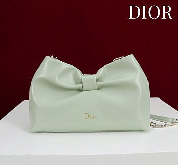 Dior Small Bow Bag Mint Clover Embroidered 26x16x10cm
