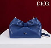 Dior Small Bow Bag blue Clover Embroidered 26x16x10cm - 1