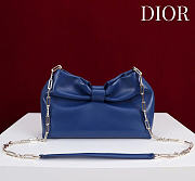 Dior Small Bow Bag blue Clover Embroidered 26x16x10cm - 2