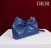 Dior Small Bow Bag blue Clover Embroidered 26x16x10cm - 3