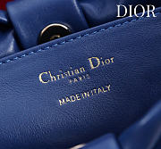 Dior Small Bow Bag blue Clover Embroidered 26x16x10cm - 6