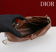 Dior Small Bow Bag Tan Clover Embroidered 26x16x10cm - 6