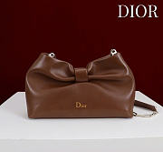 Dior Small Bow Bag Tan Clover Embroidered 26x16x10cm - 4