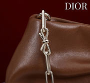 Dior Small Bow Bag Tan Clover Embroidered 26x16x10cm - 3
