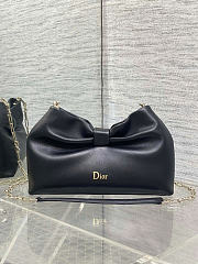 Dior Small Bow Bag black Clover Embroidered 26x16x10cm - 01 - 1