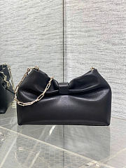 Dior Small Bow Bag black Clover Embroidered 26x16x10cm - 01 - 3