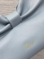 Dior Small Bow Bag sky blue Clover Embroidered 26x16x10cm  - 5