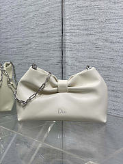 Dior Small Bow Bag white Clover Embroidered 26x16x10cm -01 - 1