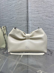 Dior Small Bow Bag white Clover Embroidered 26x16x10cm -01 - 4